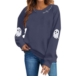 Generisch Halloween Pullover Damen süß lockere Passform Halloween kostüm Damen Vampir Atmungsaktiv Sport Oberteile Damen T-Shirt